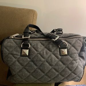 Michael Kors black and gray duffle hand bag